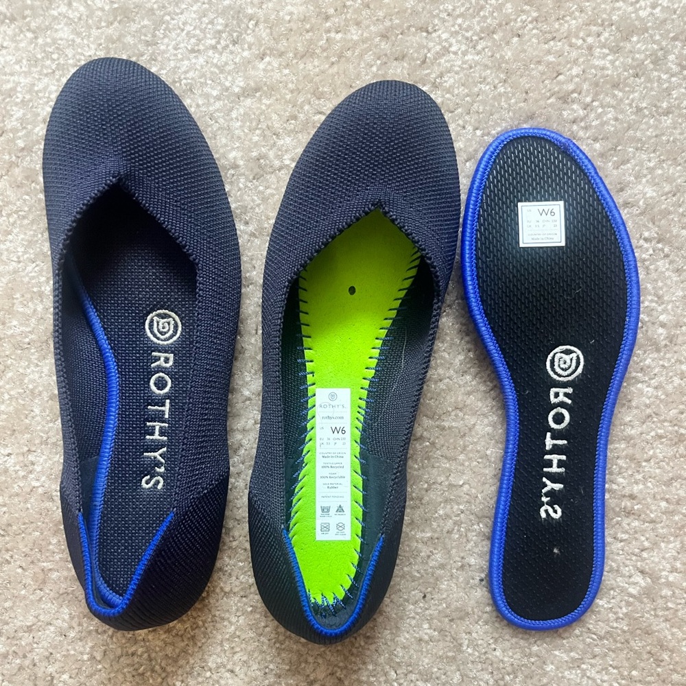 Retired Maritime Navy Rothy Flat Shoes Size 6 - Picture 8 of 8